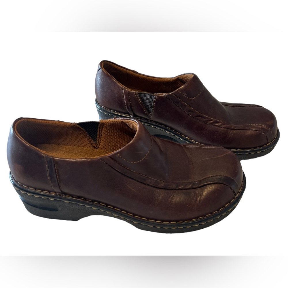 Eastland Women’s Tracie Y2K Slip On Leather Clogs Brown size 10Wide Comfy